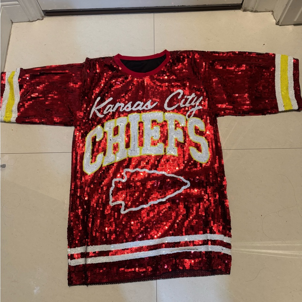 Kansas City Chiefs women’s Sequin jersey dress  - Red